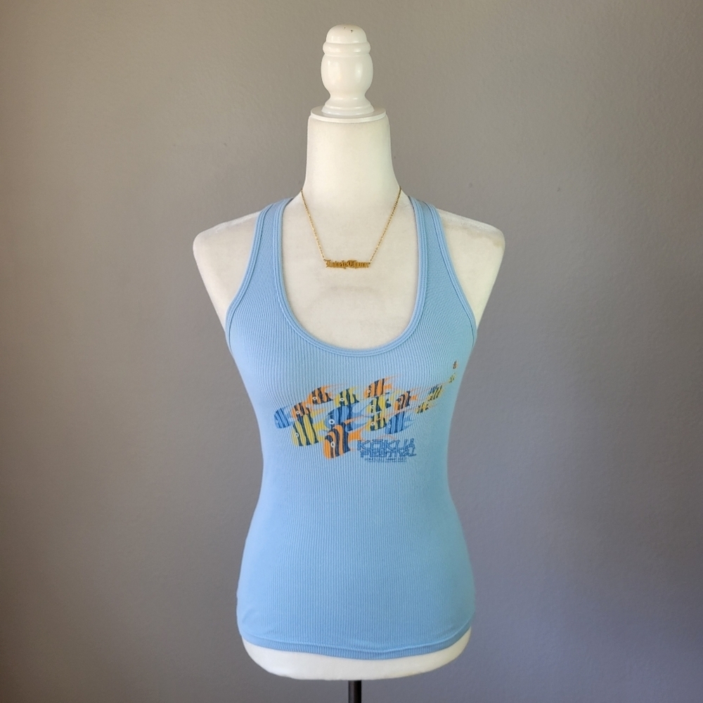 FESTIVAL // Jack Johnson's Kokua festival stretch ribbed racerback graphic tank